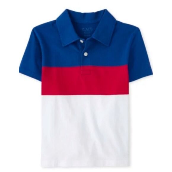 The Children's Place Other - 🚗 SALE! 5/$50 Big Boys LG (10-12) Red White & Blue Short Sleeve Polo